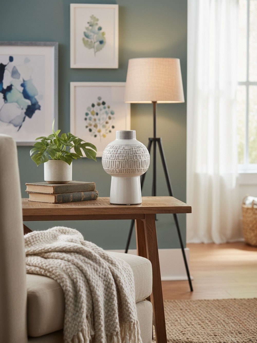 White Textured Ceramic Accent Vase